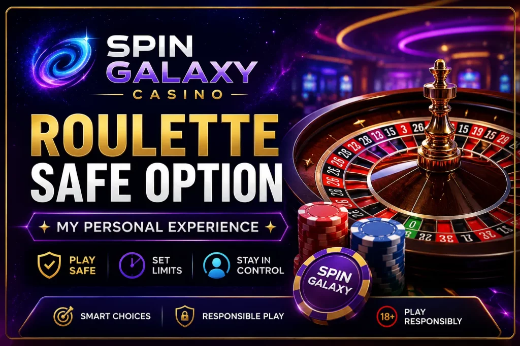 Spin Galaxy Casino Blackjack Guide banner with playing cards, chips, galaxy background, and safe play message for New Zealand players.